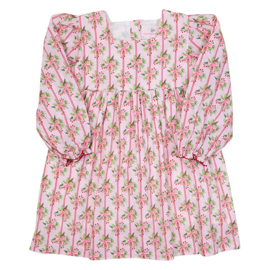 Holiday Bow Striped Dress
