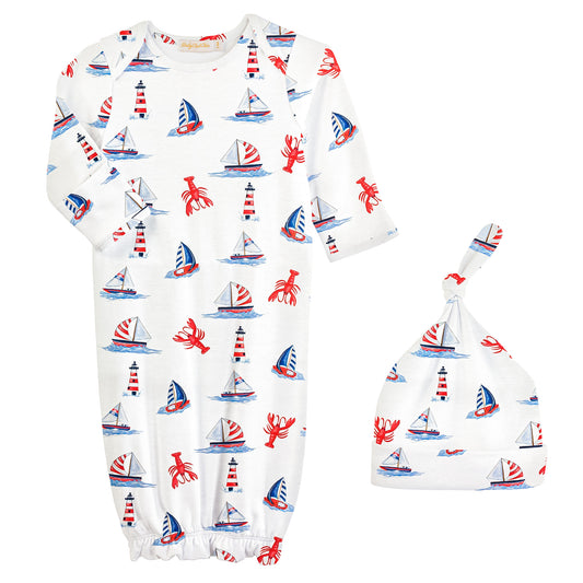 Sailing in Summer Gown & Hat Set