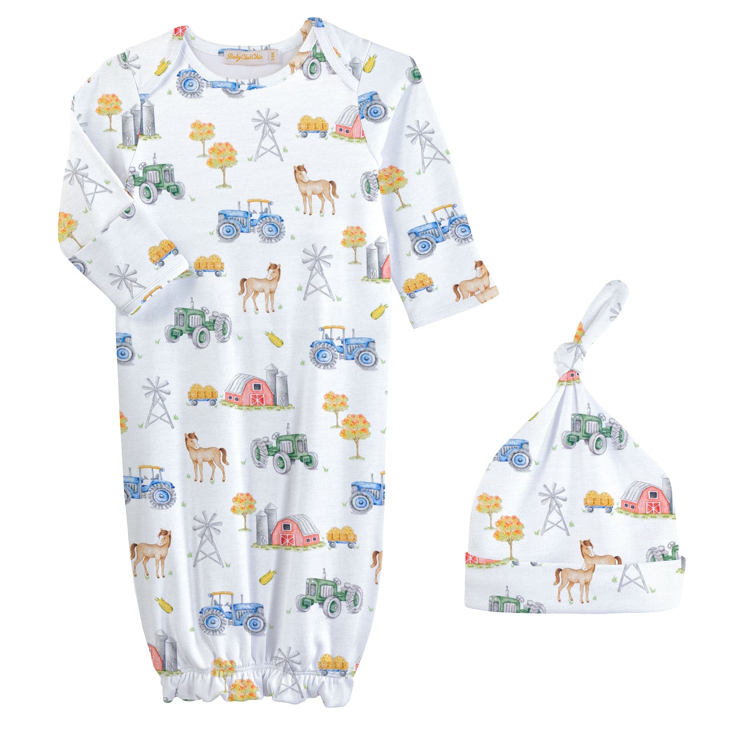 Tractor Farm Gown & Hat