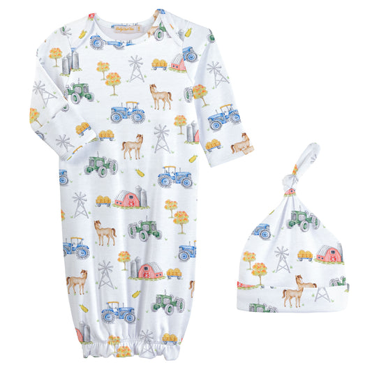Tractor Farm Gown & Hat
