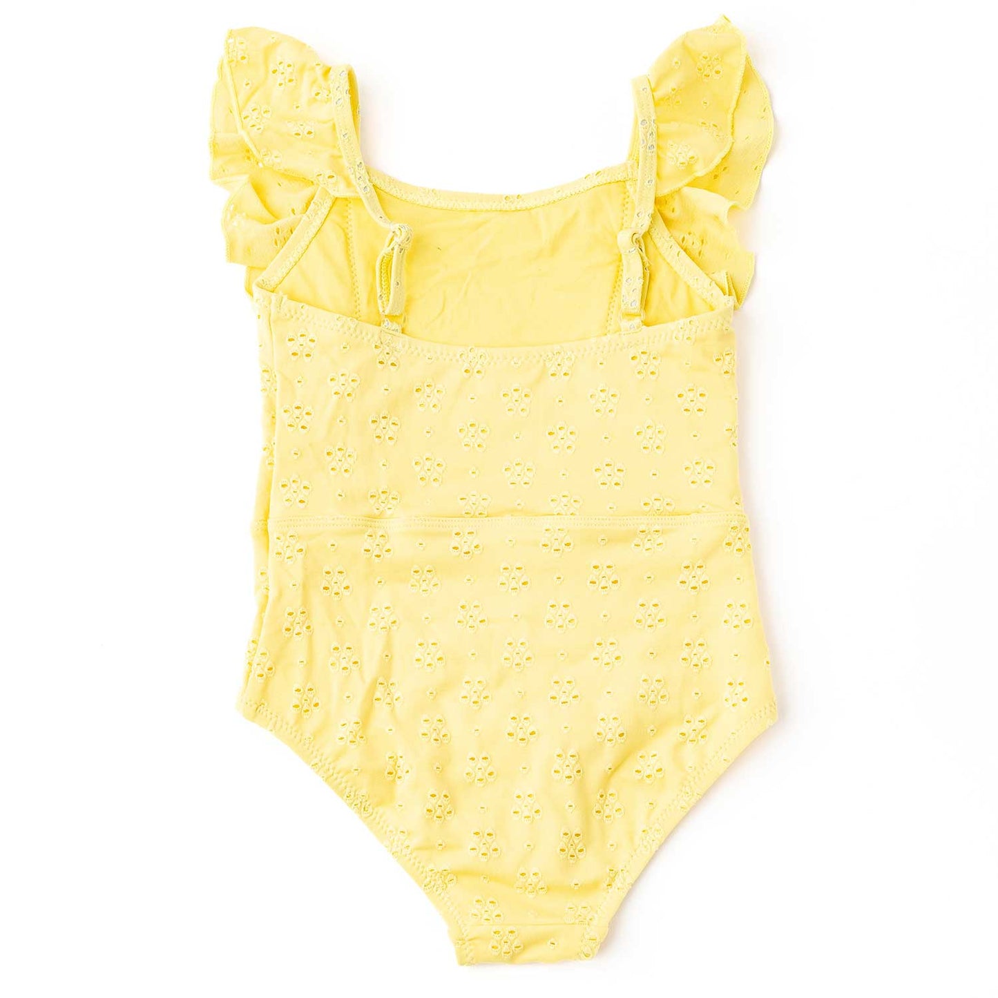 Eyelet Ruffle 1PC Swimsuit - Butter Yellow