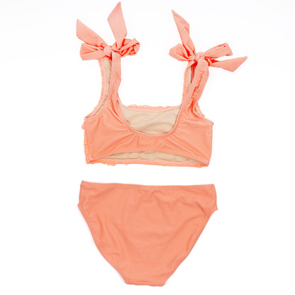 Ruffle 2PC Swimsuit - Coral