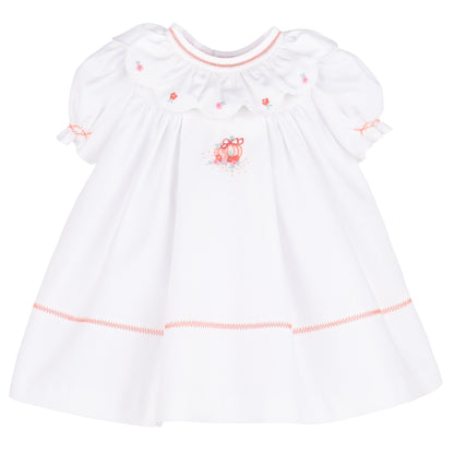 Pumpkin Ruffle Dress - White