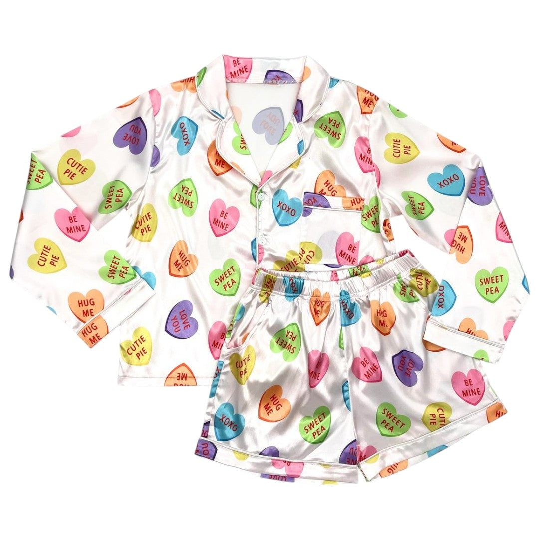 Love Hearts Silky PJ Set