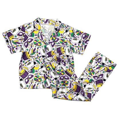 Mardi Gras Silky PJ Set
