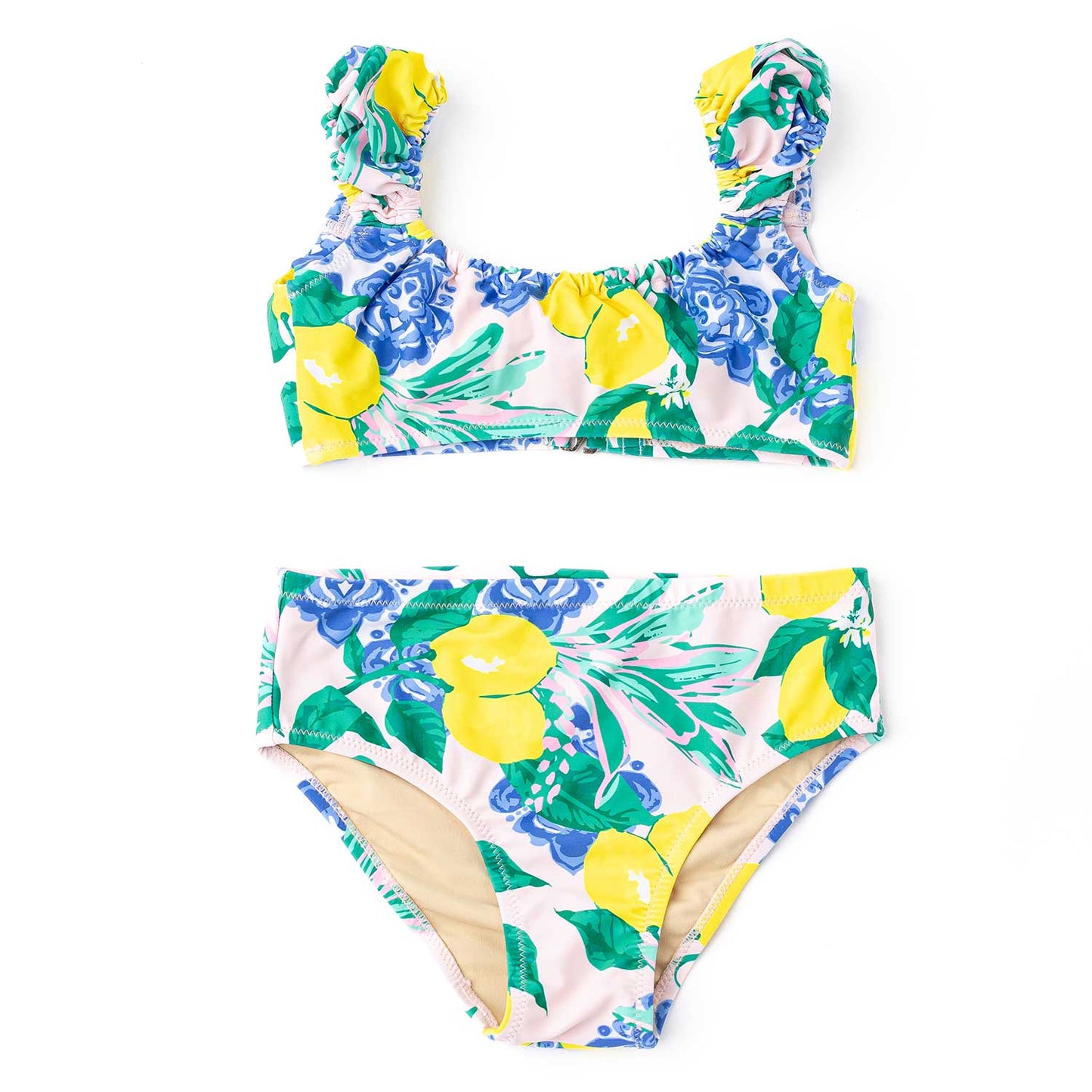Cap Sleeve 2PC Swim Set - Santorini Citrus