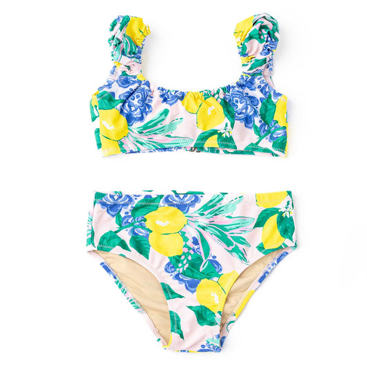 Cap Sleeve 2PC Swim Set - Santorini Citrus