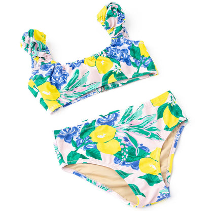Cap Sleeve 2PC Swim Set - Santorini Citrus