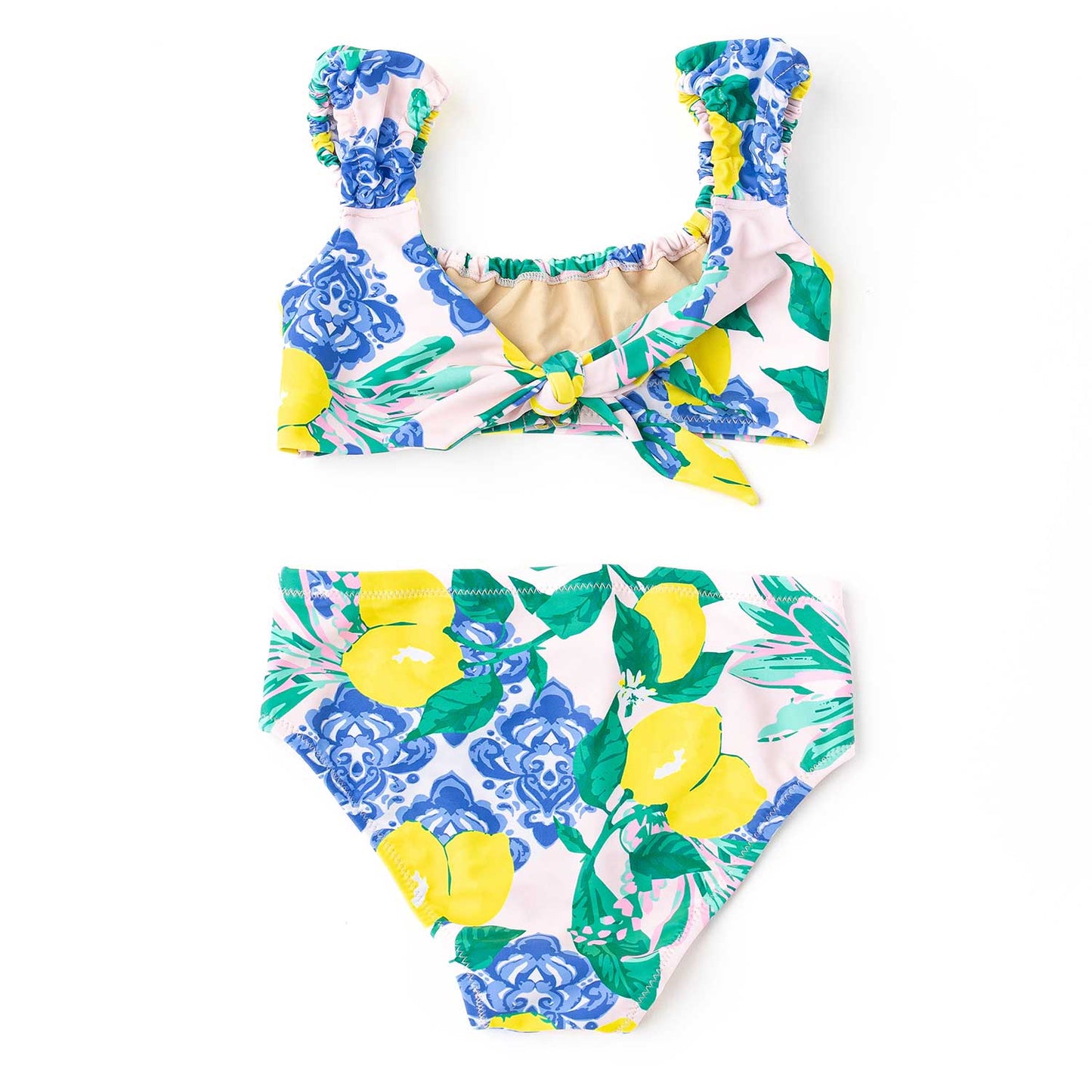 Cap Sleeve 2PC Swim Set - Santorini Citrus