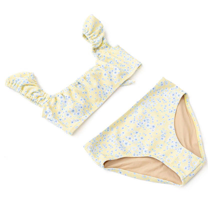 Ribbed Cap Sleeve 2PC Swim Set - Butter Blooms