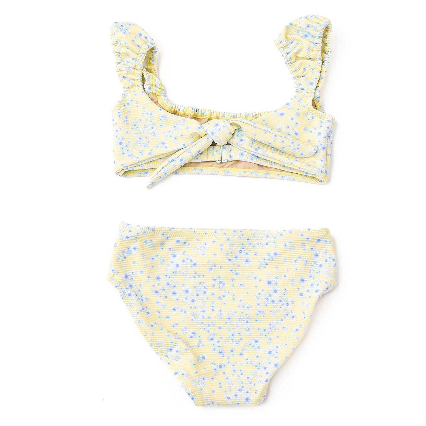 Ribbed Cap Sleeve 2PC Swim Set - Butter Blooms