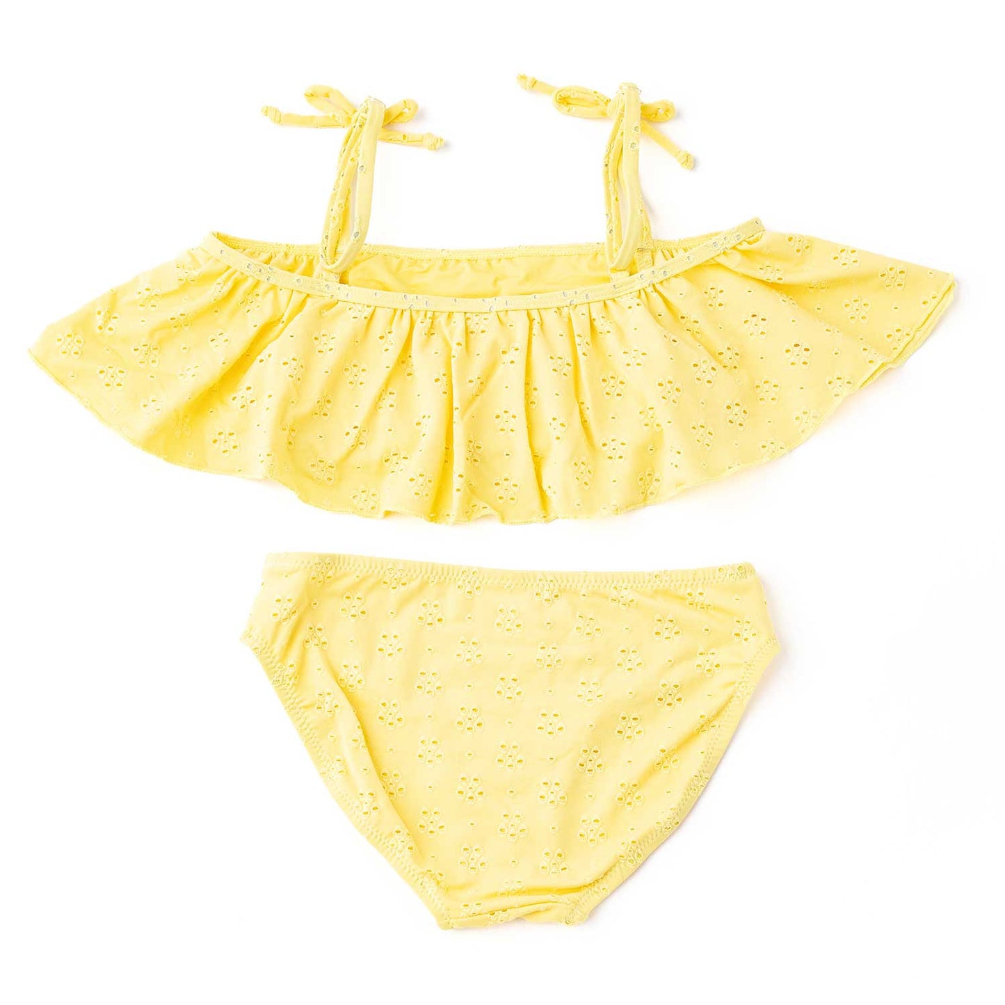 Eyelet Ruffle 2PC Swim Set - Butter Yellow