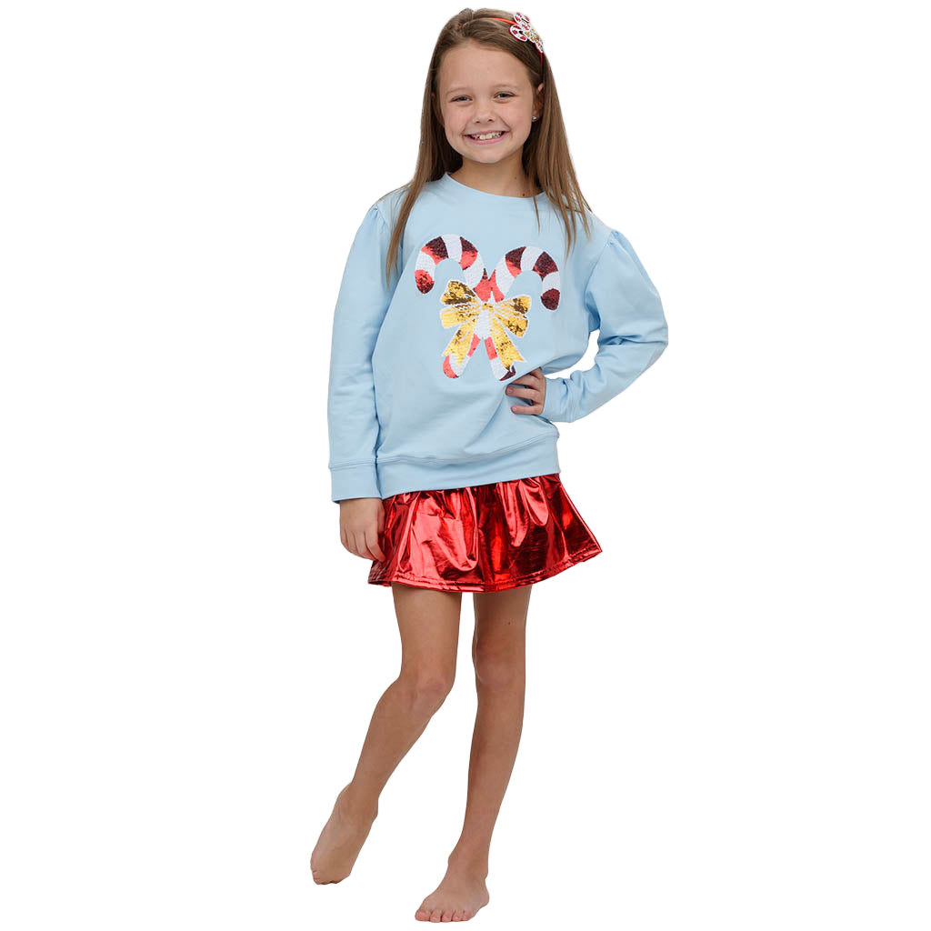 Candy Cane Bow Sweatshirt