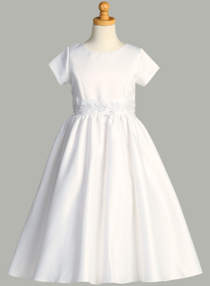 SP185X-Satin Dress with Trim