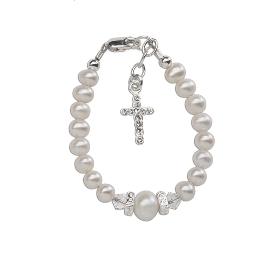Eden Pearl Bracelet W/ Cross