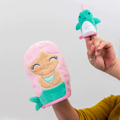 Bath Mitt W/ Finger Puppet