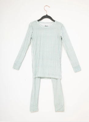 Pajama Set 2PC - Sage Gingham