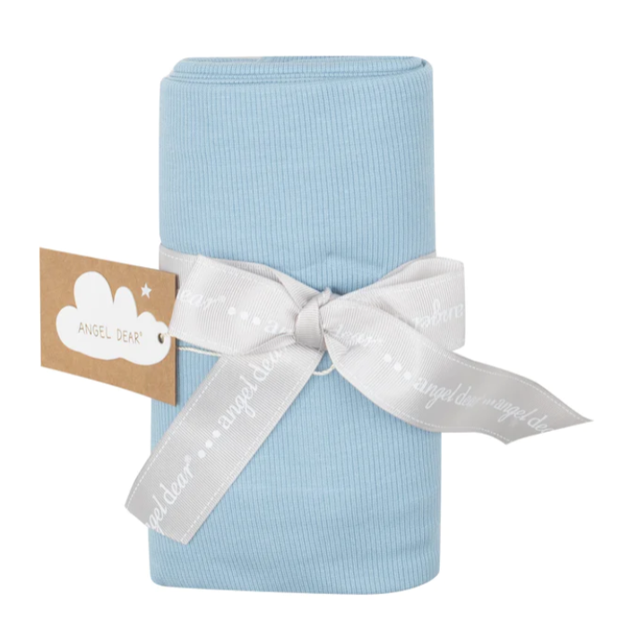 Rib Swaddle Blanket - Dream Blue Rib