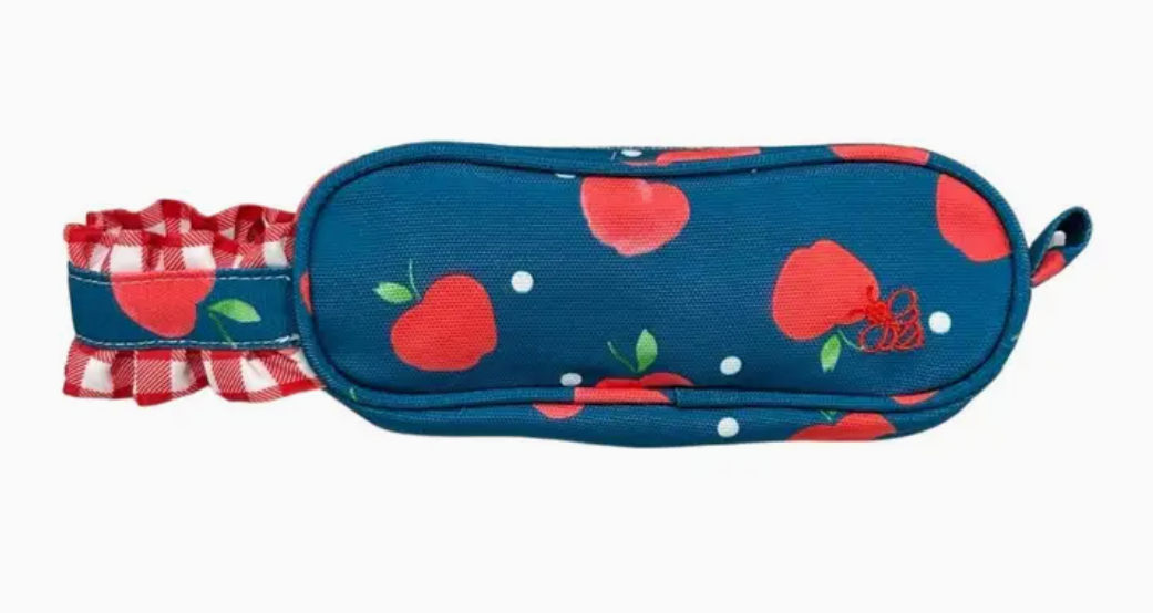 Apples on Navy Pencil Case