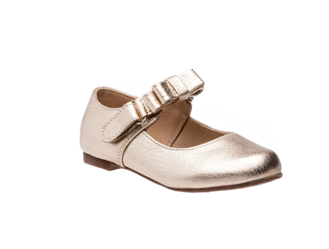 Toddler Mary Jane W/ Bow - Gold