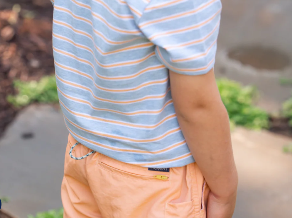 Too Cool for School Polo - Windsurfer Orange Chiffon Stripe
