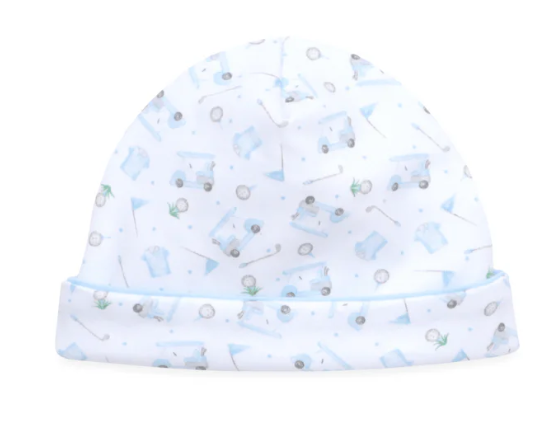 Little Golfer Print Hat-lt Blue