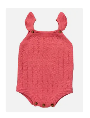 Knit Sweater Bodysuit-Strawberry Ice