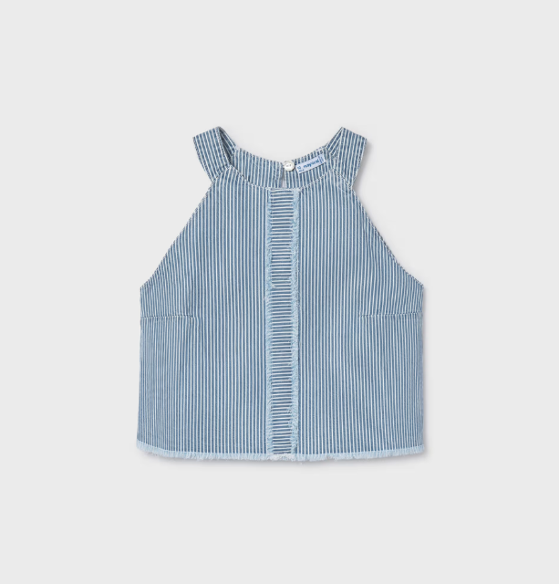 Denim Striped Top