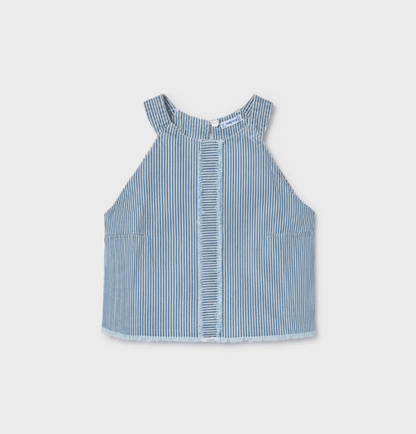 Denim Striped Top