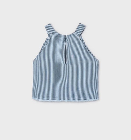 Denim Striped Top