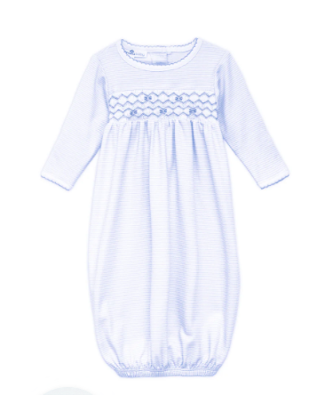 Jacob Smocked Gown-Lt Blue