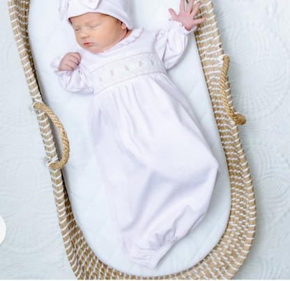 Julia Smocked Gown-Lt Pink