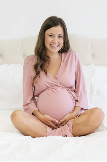 Solid Bamboo Maternity Robe