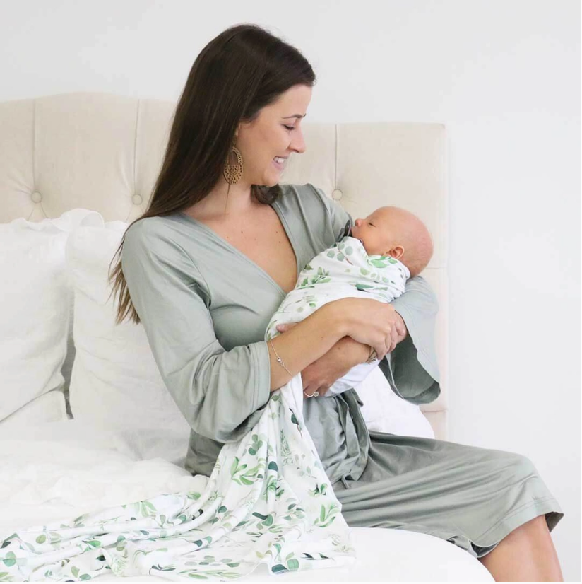 Solid Bamboo Maternity Robe