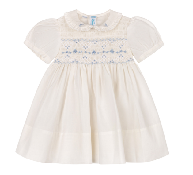 Girls Heritage Bleu Dress/Ivory