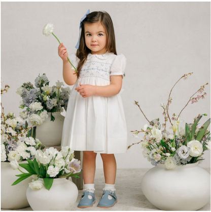 Girls Heritage Bleu Dress/Ivory