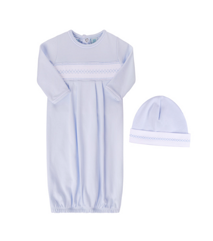 Smocked Argyle Gown With Hat-SIB222