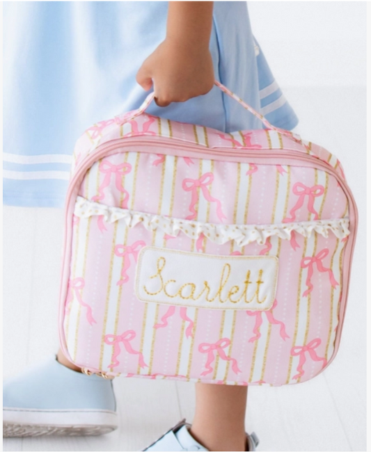 Insulated Lunch Bag - Pink Bows