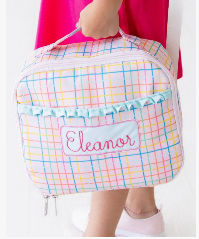 Insulated Lunch Bag - Pink Plaid