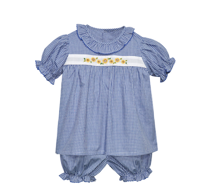 Royal Blue Bryn Bloomer Set - Sunflower
