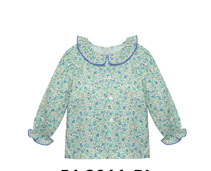 Blue Flower Harriet Blouse