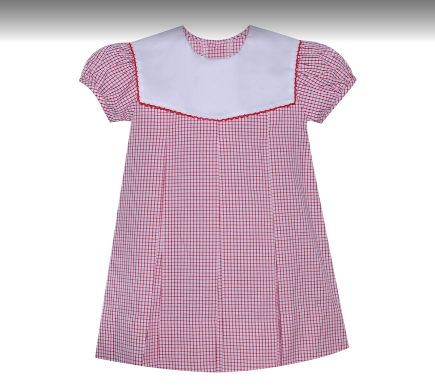 Red Reese Dress-Picot Collar/RDRQPC