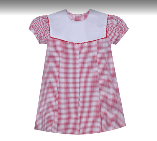 Red Reese Dress-Picot Collar/RDRQPC