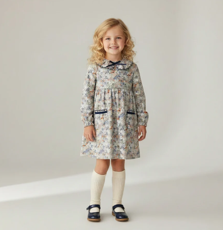 Navy Floral Dress