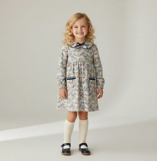 Navy Floral Dress