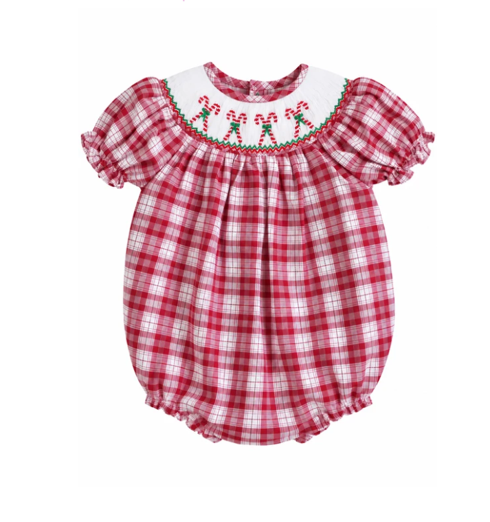 Candy Cane Red Plaid Bubble