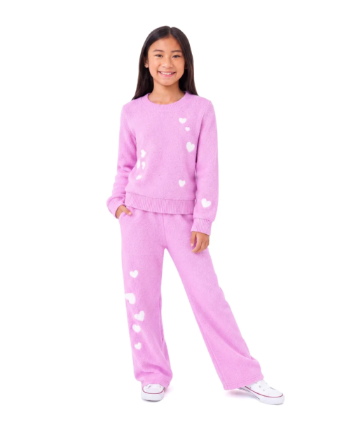 Alani Sweater Pant Set-Orchid/Hearts
