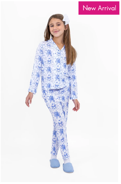 Blue Posies Jersey Pj