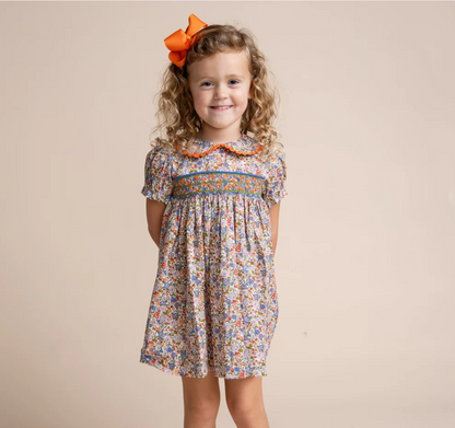 Smocked Day Dress-Pheasant Floral