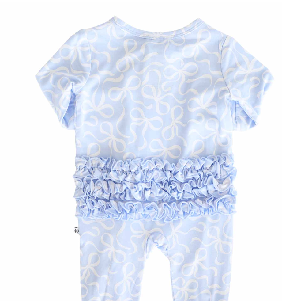 Ruffle Zipper Bamboo Footie